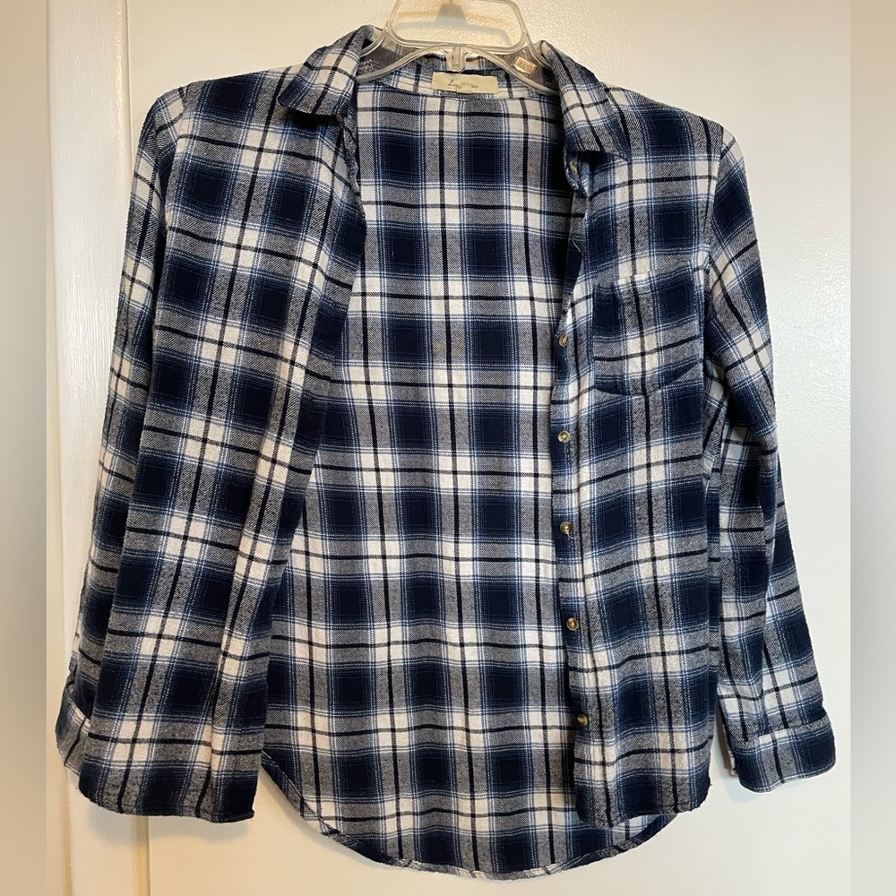 Blue and white flannel